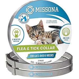 Flea Collar for Cats, Tіck Collar with Natural Essential Oil, Safe and Effective Repels Fleas and Tіcks, Waterproof, 16 Months Protection, 15 in (2 Pack)