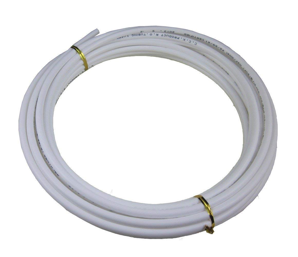 CCKFood Grade 1/4 Inch OD Plastic Tubing for RO Water purifiers Filter, System, Aquariums, Refrigerators.(white,5meters)