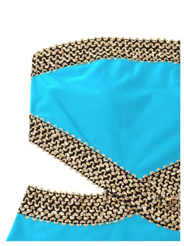 Image of Milumia Women's Stitch Detail Strapless One Piece Swimsuit Cut Out Bandeau Bathing Suit