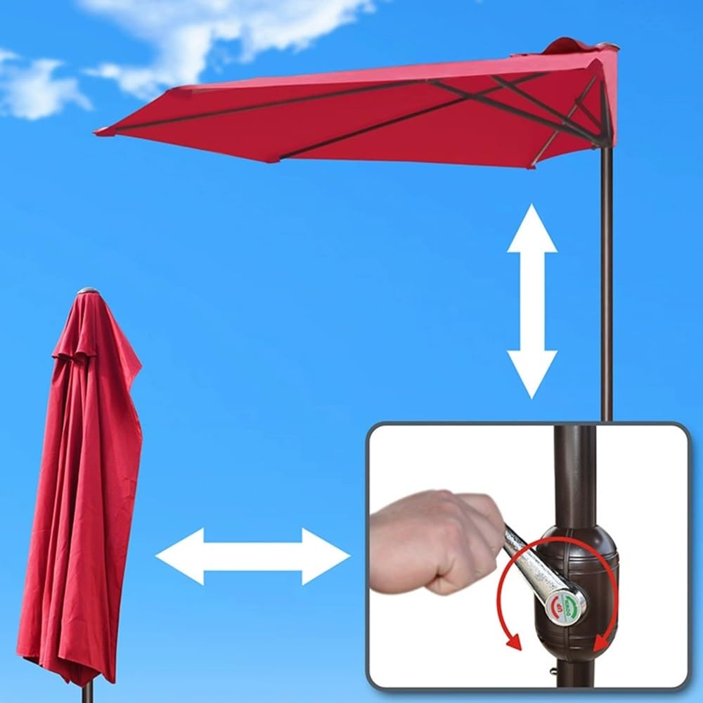 Sombrilla Semicircular Parla Half Circular Parasol Con Manivela