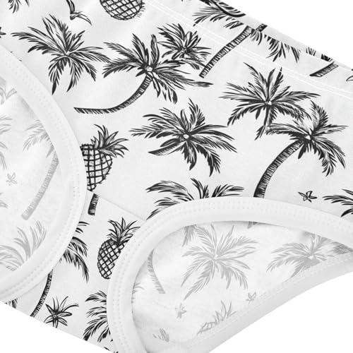 Girls Underwear Soft Cotton Black White Pineapple Kids Panties in Sizes 2/3t, 4t, 5t, 6 and 84