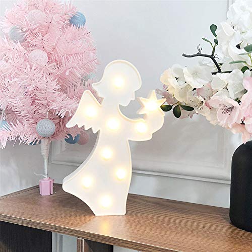 Lámpara de mesa ángel hada LED luz cálida batería miniatura 3