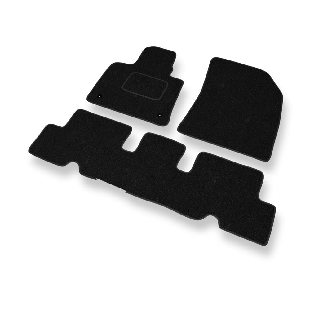 Mossa Alfombrillas aptas para Citroen C4 Picasso II 2013-2018 3 uds Negro S