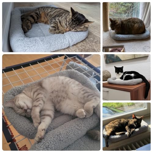 Namsan Katzenbett Hundebett Sanft Katzenkissen Plüsch Wärmematte für Kleinen Hunde/Katze/Hasen, Gray