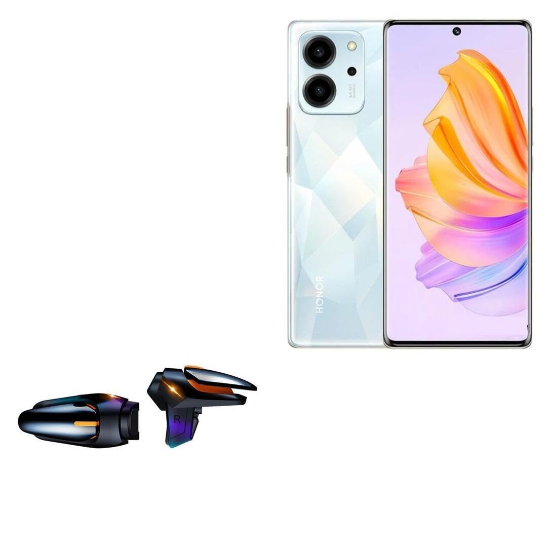 BoxWave Gaming Gear Compatible with Honor 80 SE - Touchscreen QuickTrigger Auto, Trigger Buttons Autofire Gaming Mobile FPS - Jet Black