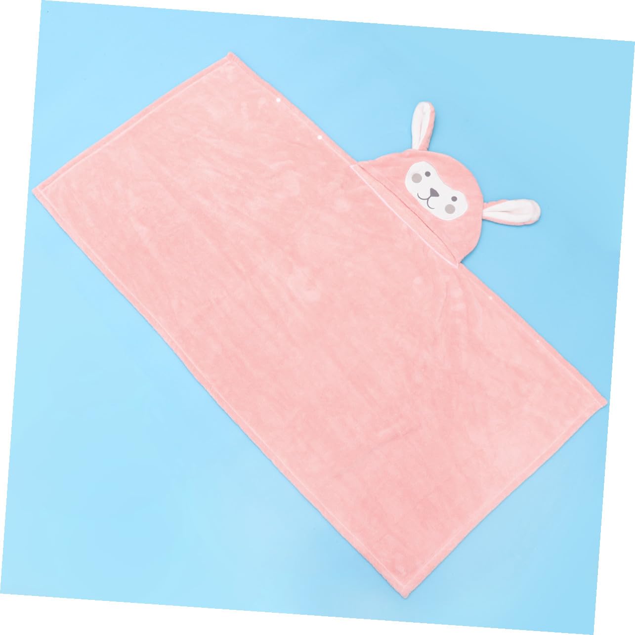 Toyvian Toalla de Baño y Diseño de Conejo Rosa Capucha de Forro Polar Coral para Niños Absorción Rápida Adecuado para Playa y Parque Acuático