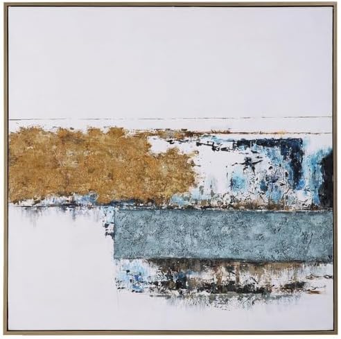 Uttermost Stacked Against Hand Painted Gold Frame Canvas