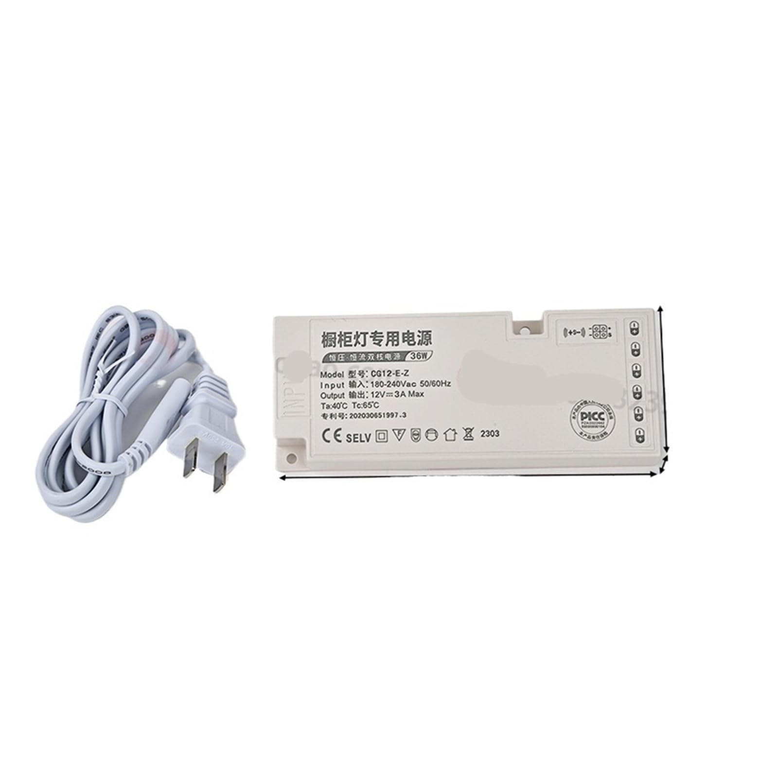 LED-Kleiderschrank- und Weinschrankbeleuchtung mit Netzteil, berührungsempfindlicher Handbewegungssensor, Induktionsschalter for Einzel- Doppeltüren, geteilter Sensor(DC12V-36W-engineering funds)