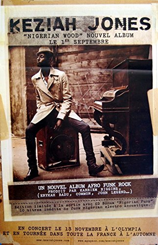Poster Keziah Jones Nigerian Wood 40X60 Cm cadre deco murale chambre et salon