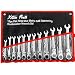12pcs Flex-Head Combination Wrench Set Ratcheting Duo Metric SAE