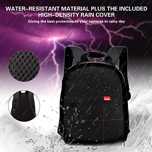 Mochila Bolsa Para Camera Fotográfica Fotográfo Impermeavel (VERMELHO)