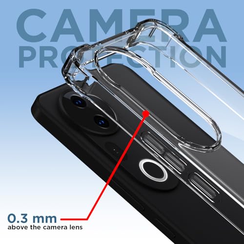 Image of Pikkme Back Cover for Vivo T4 Ultra 5G PC + TPU Clear Transparent Raised Edges Shockproof Protective Phone Bumper Case(Transparent)