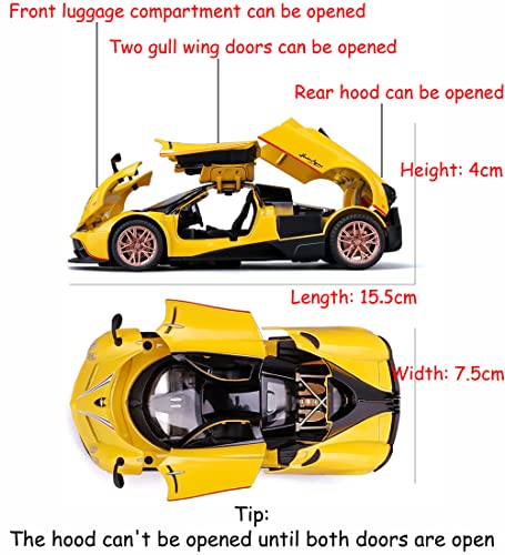 Ipariser Alloy Collectible Pagani Huayra Dinastia Toy Vehicle Pull Back Die-Cast Car With Lights And Sounds #TOP1