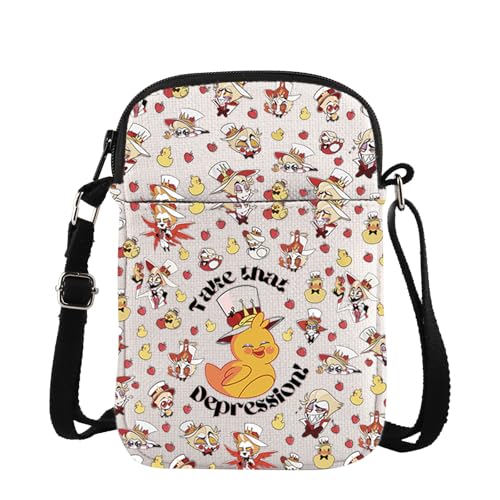 TSOTMO Cartoon Merch Take That Depression Crossbody Purses Bag for Fans Hazbin TV Show Cartoon Gift (TAKE THAT Cross)