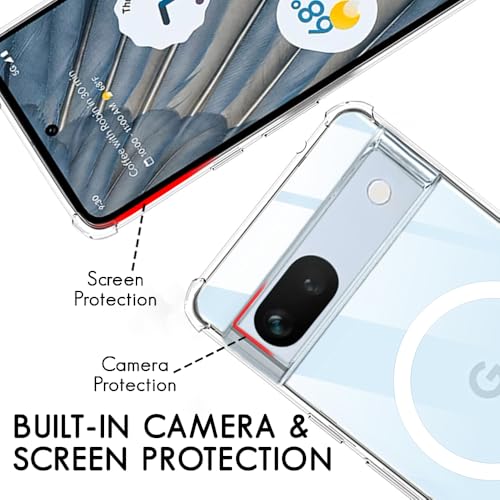 Image of TheGiftKart Shockproof Ultra-Hybrid Back Cover Case for Google Pixel 7A Compatible with MagSafe | 360 Degree Protection | Crystal Clear Hard Back Cover Case (PC & TPU, Transparent Bumper)