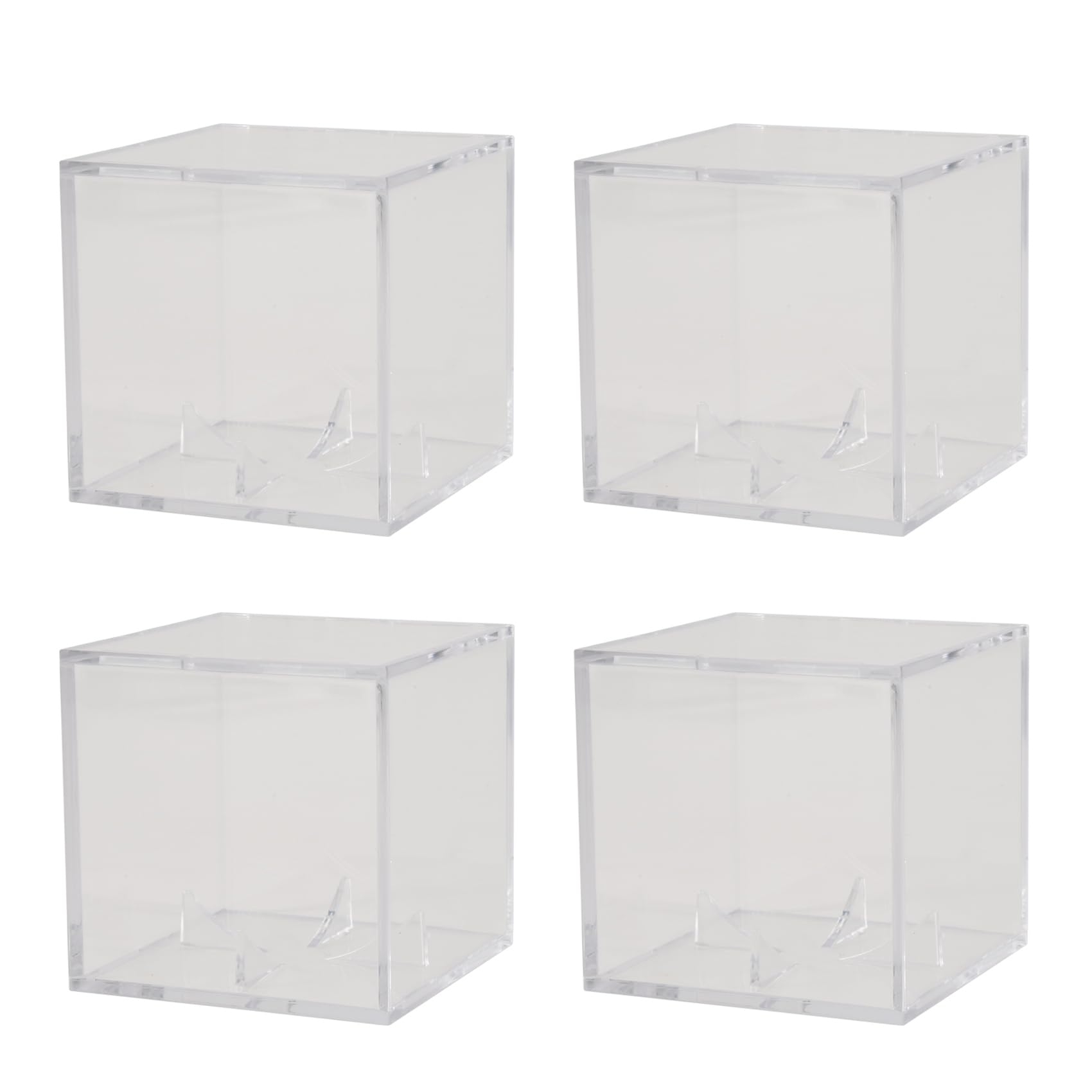 Vitrine de Baseball 4 PièCes, BoîTes D'Affichage en Acrylique AntipoussièRe ProtéGéEs Contre Les UV, Vitrine Transparente pour Balle de Souvenirs de Baseball