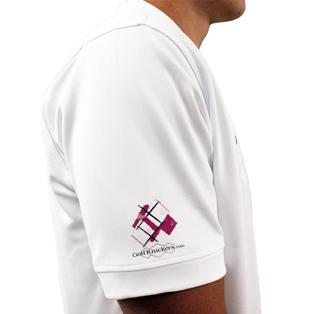 Dry Fit Graphic Golf Polo da uomo, ideale per lo sport e tutte le attività all'aria aperta, Argyle Utopia, Marrone/Bianco, Medium + Socks