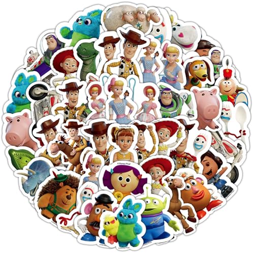 QUTA Toy Cartoon Stickers Pack, 50PCs, Cute Figure & Character Stickers for Hydro Flask, Laptop, Water Bottle, Vinyl Decals, DIY Decals for Girls. Story