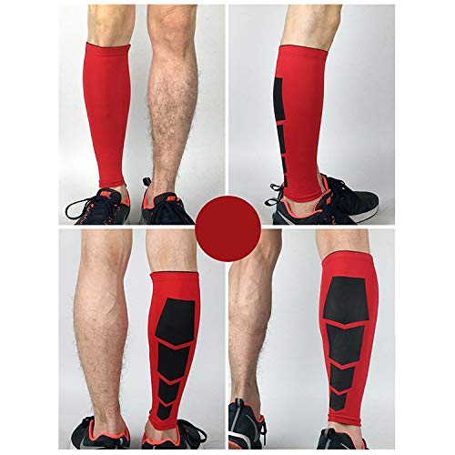 ZHAODONG Fashion 2 PCS Sports High Elastic Outdoors Climbing Basketball Knee Support Guards, Size: XL (Black) (Color : Red)