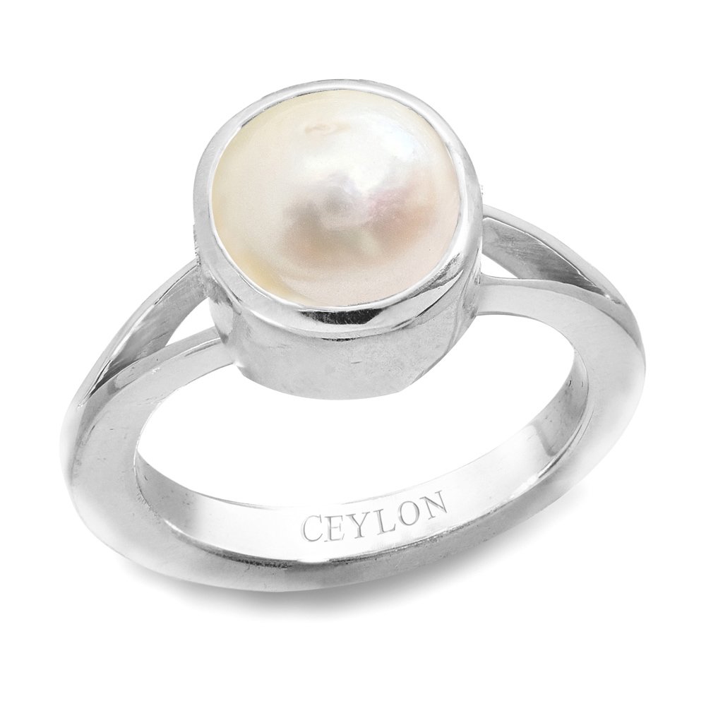 South Sea Pearl Moti 3cts or 3.25ratti Stone Zoya Silver Ring for Men & Women-image-36
