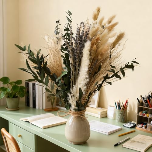 Ramo Natural de Hierba Pampas Verde Seco para Decoración miniatura 3