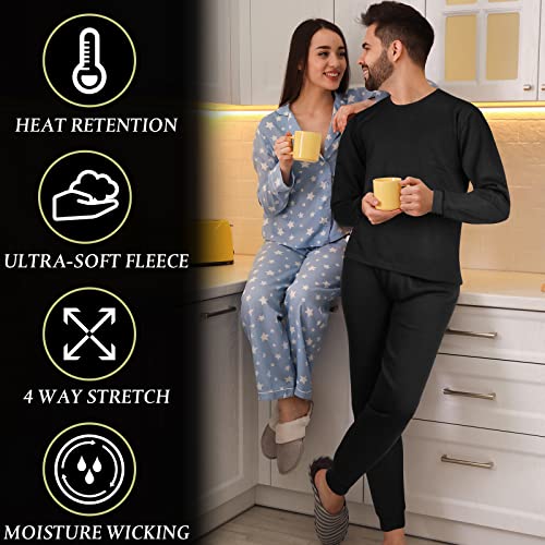 Haysandy 3 Sets Thermal Underwear for Men Soft Long Underwear Base Layer Thermals Fleece Warm Lined for Winter Cold Weather4