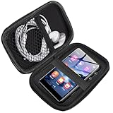Lamshaw Coque de Protection Premium MP3   Housse Anti Choc Grade avec Fermeture Éclair, Étui Portable Résistant à l'eau et à la Poussière   Compatible avec SWOFY M4 2.4'' Pouces Lecteur MP3 (Noir)
