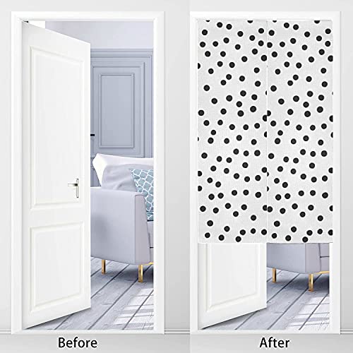 Noren Doorway Curtain Classic Polka Dot Doorway Tapestry Hanging Curtain Doorway For Kitchen,Porch,Bedroom Door Decor,17"X 56" #TOP3