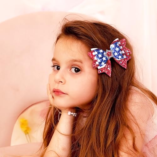 Pinzas de cabello con moño patriótico 4 de julio 2 unidades miniatura 3
