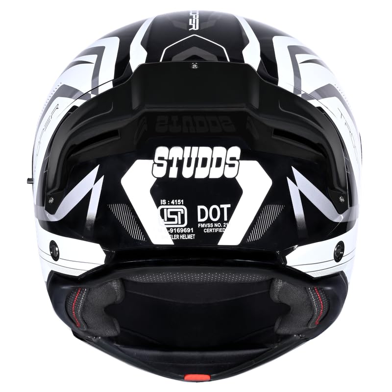 Image of Studds Trooper D3 Flip-up ISI and DOT Certified Helmet with Dual Visor (Black & White - L)
