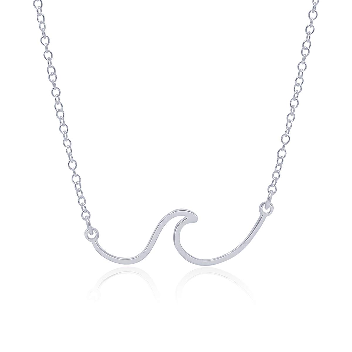 WANDA PLATAOcean Wave Necklace for Woman Sterling Silver 925, Surf, Young Girl, Sea Wave