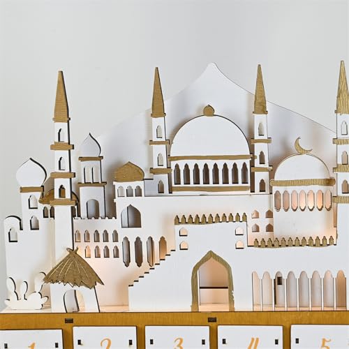 Calendario Ramadán de madera para decorar celebraciones islámicas 3