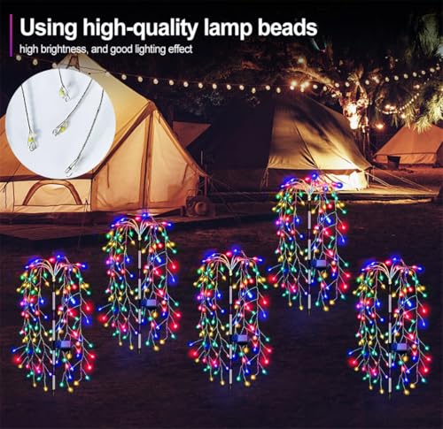 Pack 4 Luces Solar RGB Exterior Impermeable Árb. Sauce miniatura 5