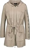 monari shirt schwarz  MONARI - Damen Lange Ajour-Strickjacke mit Kapuze - Größe 40