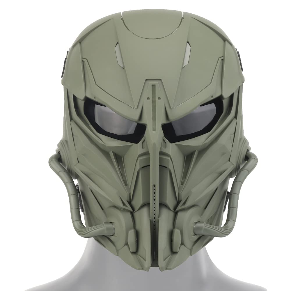Máscara Táctica Pistola Aire Comprimido Grey Lens Full Face Skeleton Paintball Protección Máscara Juegos Guerra Halloween
