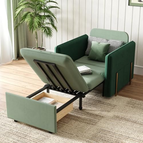 Homary Canapé Convertible Lit 200cm Clic Clac 2 Places Sofa Bed Luxueux Revêtement Velours Mousse Haute Densité Espace Stockage Poulies Facile (L 86 cm × P...