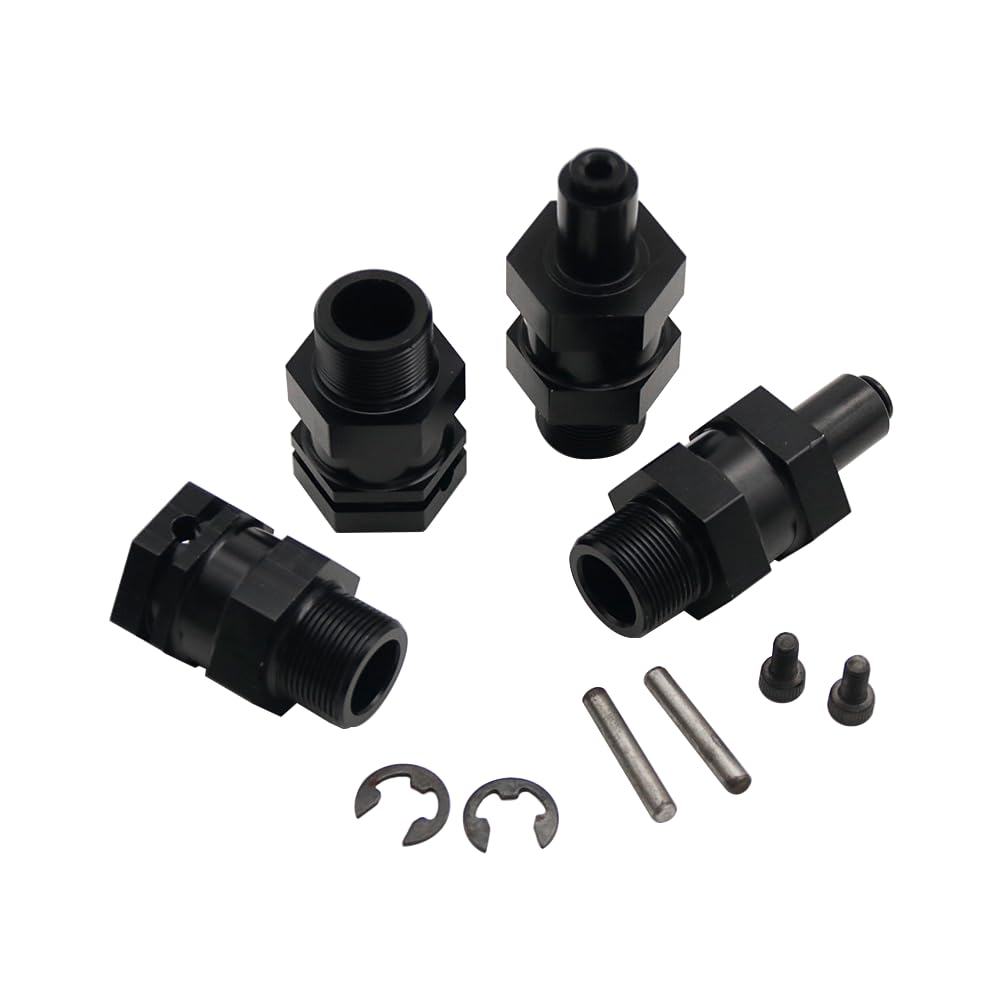 smTSRC 24mm Hexagonal Wheel Hub Adaptor Metal Extension Shaft for 1/5 Baja Buggy HPI Rovan Rofun Baja 5B 5T 5SC RC Car Part (Black)
