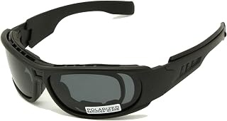 EnzoDate Polarized Ballistic Army Sunglasses Rx Insert Military Tactical Goggles 4 Lenses Kit, Black Price In India