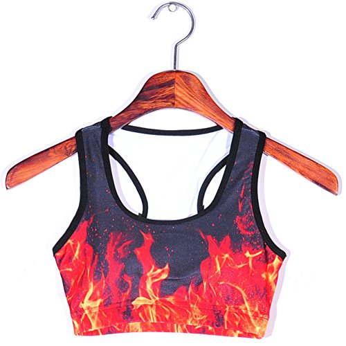 Image of Sister Amy Women's Aerobics Gym Dance Yoga Vest Printed Sports Bra Top Vest