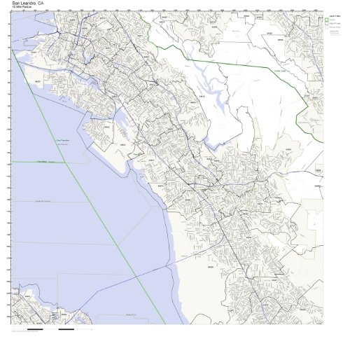 Amazon.com: San Leandro, CA ZIP Code Map Laminated : Office Products