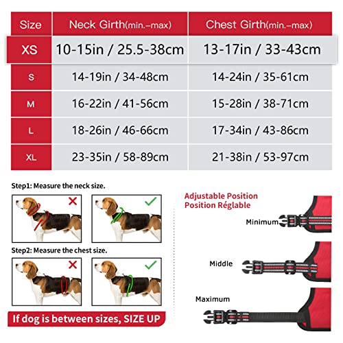 HEELE Dog Harness for Small Dogs No Pull Dog Vest Harness for Small Dog with Soft Handle Reflective for Outdoor Training Red, XS - Image 4