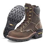 Carolina Cardinal Capacity 8' Waterproof Composite Toe Logger Work Boot for Men - Durable and Comfortable, Dark Brown - 14 D
