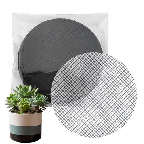 植木鉢の排水穴用メッシュパッド | 50枚入りスクリーン根保護ネット | 柔軟な7.6cmメッシュスクリーンプランター用 - バルコニー・ポーチ・室内外・アパート用