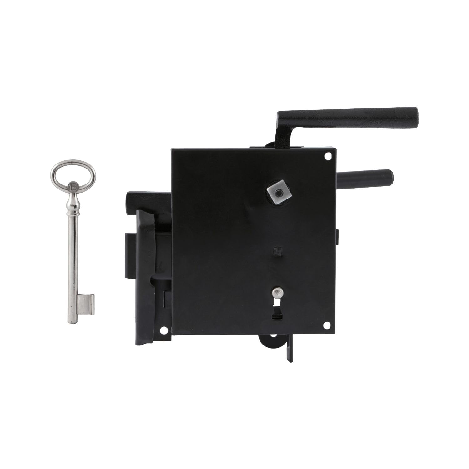 Kastenschloss BB mit hebender Falle - Aufschraubschloss DM 60mm - Türschloss rechts, Stahl schwarz lackiert