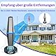 DVBT2 Antenne, zimmerantenne DVB-T & DVB-T2 Antennen mit Verstärker, Großer Reichweite und 360° Empfang, Zimmerantenne für Fernseher mit Starkem Magnetfuß, Geeignet für 4K 1080p & Alle TV-Geräte