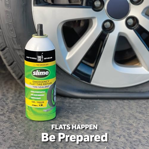 Image of Slime 60186-6PK Flat Tire Puncture Repair Sealant, Emergency Repair for Highway Vehicles, Suitable for Cars /Trailers, Non-Toxic, eco-Friendly, 6 x 14oz