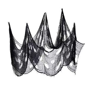 S-TROUBLE 1 ST Halloween Gaas Decoratie Super-size Creepy Doek Grijs Zwart Feestbenodigdheden Zwart Roving Grid…