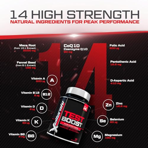 Test Boost for Men Supplement - 180 Vegetarian Capsules - Complex with 14 Active Ingredients Including Zinc, Magnesium & Maca Root - Made in The UK - Xellerate Nutrition - Image 6