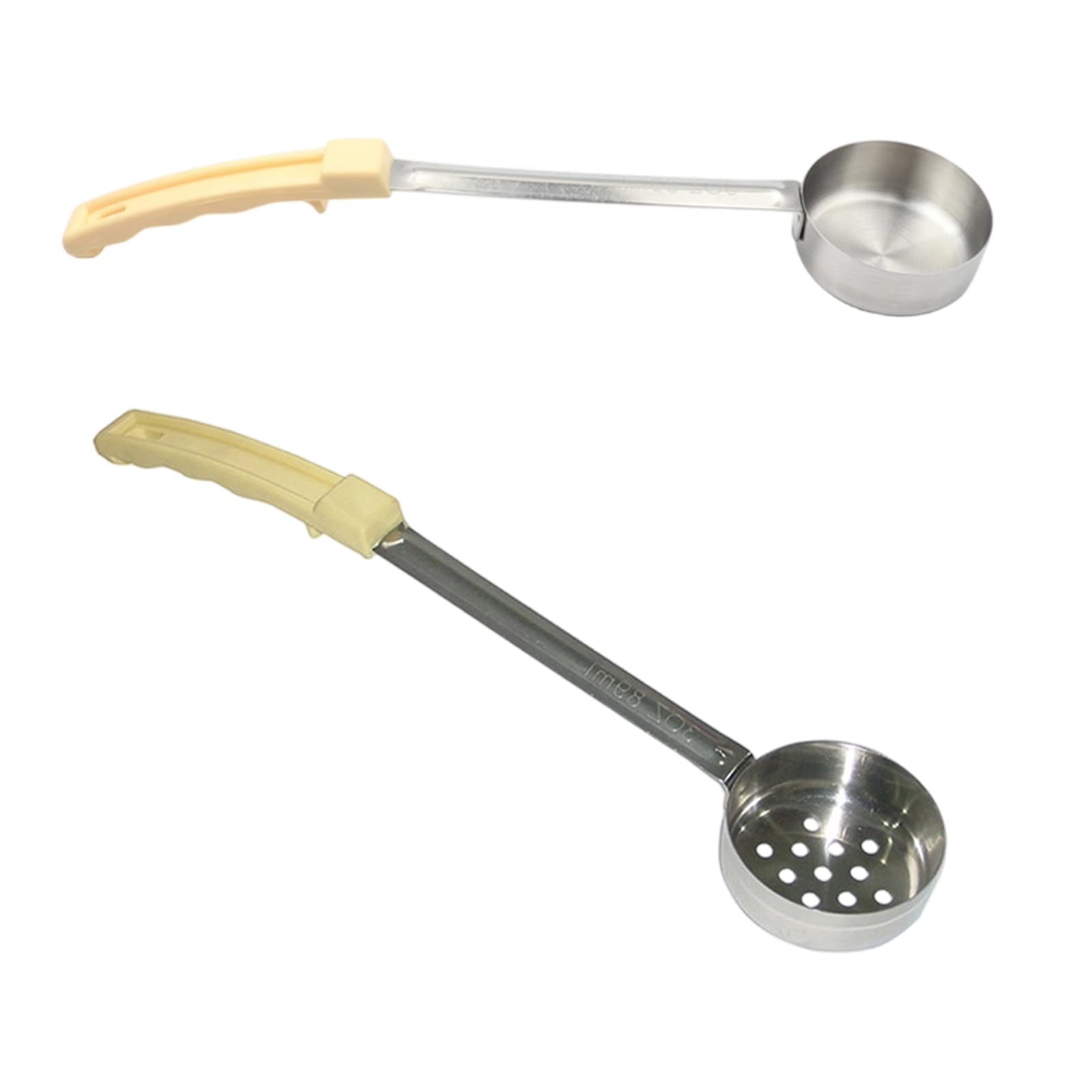 Lerpwige Pack of 2 Nonrust Steel Portion Control Spoons with Ergonomic Handle for Sauces and Soups Ergonomic Spoons