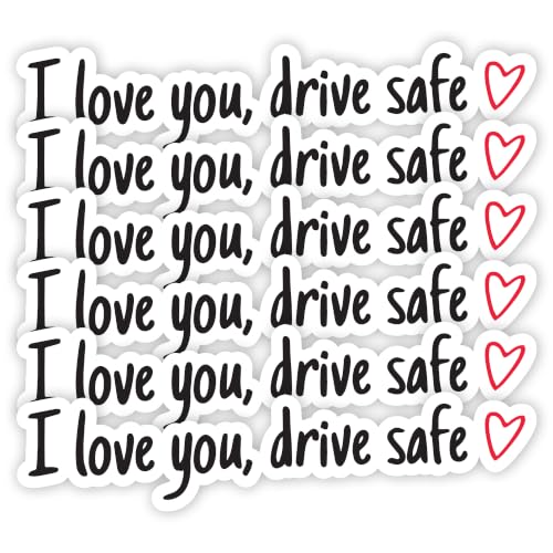6 PCS Drive Safe Mirror Stickers for Cars, Cute Waterproof Rearview Mirror Decals, Funny Love Message Stickers for Car Windows & Mirrors